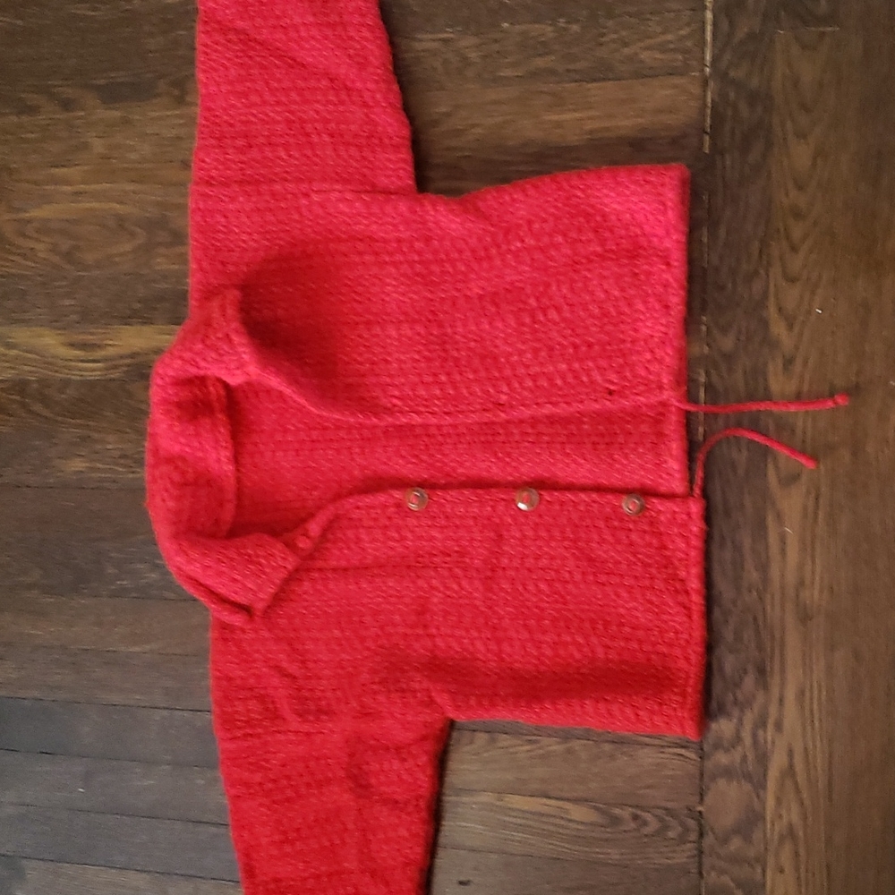 Vintage cropped red woven jacket
